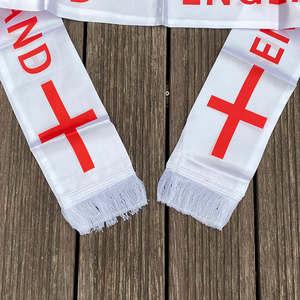 2025 Top Trending Custom England National Team Football Fans <b>Scarf</b> Long Length <b>Silk</b> Tassel Flags <b>Scarf</b> - Product Image 3