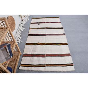 Tapis vintage, tapis d'appoint 3,2x6,3 pieds, tapis turc en laine à bordure blanche - Product Image 1