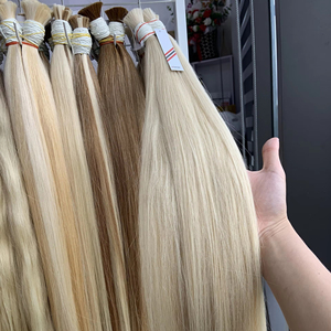 Precio al por mayor Extensiones de cabello a granel Fuerte y sin enredos Doble ahogamiento 100 gramos Todos los colores 24 pulgadas - Product Image 1