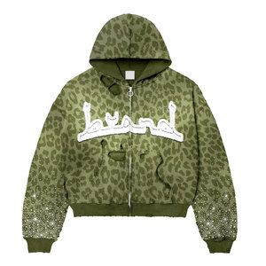 Sudadera con capucha Vintage para hombre al por mayor 100% algodón 300gsm dobladillo recortado desgastado Sudadera con capucha con apliques lavado ácido con edición de otoño - Product Image 5