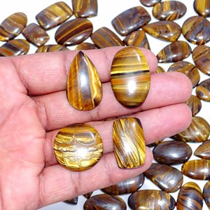 Pierre précieuse en vrac de taille d'oeil de tigre naturel brut non traitée pour la fabrication de bijoux pierres de cabochon de l'exportateur indien - Product Image 6