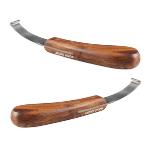 Couteau à sabot droitier à bord unique en acier japonais de haute qualité avec manche en bois pour instrument vétérinaire de toilettage de maréchal-ferrant - Product Image 5