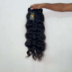 Cabello virgen indio sin procesar, cabello humano rizado natural brasileño tipo visón, extensiones de cabello liso y ondulado negro natural. - Product Image 2