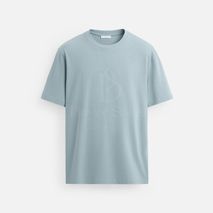 T-shirt Homme en Coton Tricoté 100% OEM/ODM, Coupe Classique, Design Décontracté, Impression en Relief de Logo Personnalisé, Couleur Unie, Marque Blanche - Product Image 6