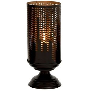 Bougeoir d'ouragan en métal classique avec finition décorative parfait pour la chambre à coucher du salon et l'ambiance spirituelle - Product Image 1