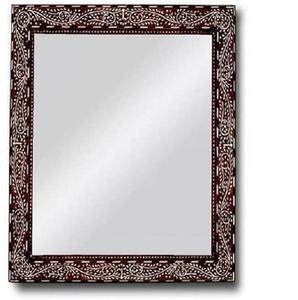 Espejo colgante con forma de flor marrón para dormitorio, espejo decorativo con incrustaciones de hueso para oficina y sala de estar - Product Image 2