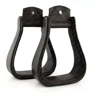 Quality English Saddle western Stirrups <b>Boot</b> stirrups glazed leather Free Jump Western Horse Riding Aluminum Racing Stirrups - Product Image 5