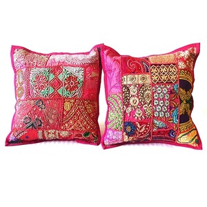 ตกแต่งด้วยการเย็บปะติดปะต่อกันหมอนอิงผ้าฝ้ายรูปแบบการออกแบบที่งดงามปักลาย - Product Image 3