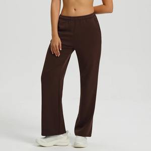 กางเกงวอร์มเอวสูงของผู้หญิงกางเกงผ้าแคนวาสสำหรับใส่ได้ทุกวันมีแถบคาดเอวยางยืดและกระเป๋าสวมใส่สบาย - Product Image 5