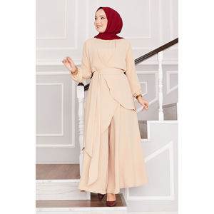 Ensemble hijab décontracté deux pièces en vison, coupe ample, en tissu crêpe et à motif imprimé - Product Image 4