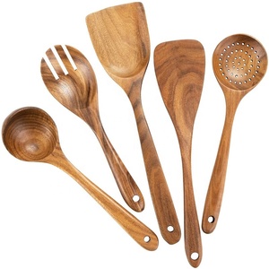 Vente en gros d'ustensiles de cuisine naturels Sponsor Teak Acacia Mango Wood Article Spatule de haute qualité et ensemble de cuillères en bois - Product Image 4