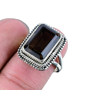 แหวนเงินสเตอร์ลิง925สไตล์โบโฮประดับพลอยบุษราคัมทำด้วยมือสำหรับเป็นของขวัญแต่งงาน - Product Image 1