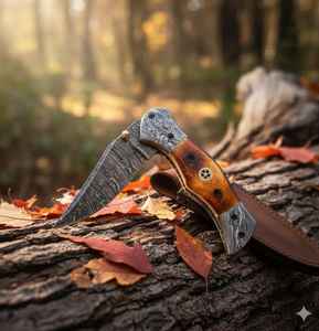 Cuchillos Plegables de Bolsillo Forjados en Acero de Damasco de Alta Calidad con Mango de Hueso de Camello, Cuchillos Personalizados con Funda - Product Image 4