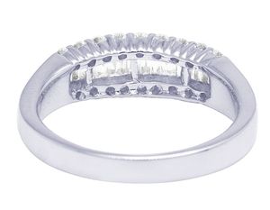 Style de bande simple S925 argent avec Moissanite diamant clouté glacé bague de fiançailles élégante Design classique pour les femmes - Product Image 3