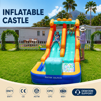 Château gonflable en tissu Oxford 420D 840D avec toboggan aquatique, solution de jeu personnalisée pour enfants, intérieur/extérieur