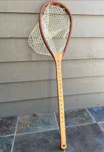 Vente en gros Filet de pêche à la truite Filet de pêche à la mouche Cadre en bois Filet d'atterrissage de poisson avec maille en caoutchouc souple transparent - Product Image 4