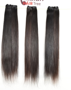 Cheveux humains indiens vierges bruts, couleur noire, 100% non traités, cuticules alignées, aucun traitement chimique, double trame mécanique. - Product Image 1