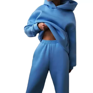 Ensemble survêtement personnalisé pour femmes Survêtement à broderie vieilli rose Survêtement à capuche Costumes de sport de loisir Survêtement dans le sport - Product Image 4