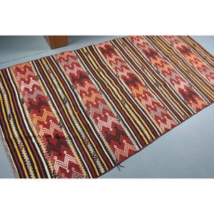 Alfombra turca clásica de área grande tradicional Rojo Negro 4,2x8,2 pies respaldo de látex de lana Patchwork para adolescentes pasillo rectangular 10mm - Product Image 2