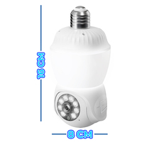 Bohlam LED Pintar 1080P HD 355 PTZ Kamera WiFi Putih Hangat Saklar Sensor E26/E14/E27/E40/B22 Lampu Plastik Garansi 2 Tahun 25000