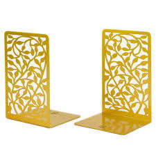 Serre-livres Acrimet Premium Serre-livres en métal jaune pour livres lourds, bureau ou maison Serre-livres décoratifs en laiton - Product Image 4