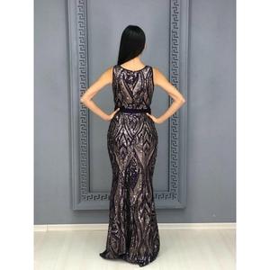 Yıldızlar abito da sera con paillettes da donna con lati trasparenti Rk4410 4410 - Product Image 2
