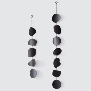 Joyería navideña decoración del hogar guirnalda colgante de pared pátina negra decoración del hogar formas desgastadas de rocas de río - Product Image 3