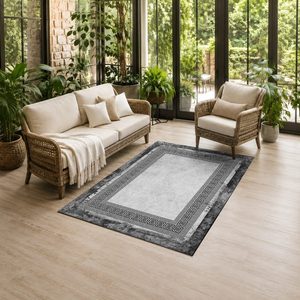 <b>RUGS</b> DEPOT LXDP-0939 Wholesale Grey <b>Silver</b> Modern Vintage Digital Printed Machine Washable Chenille Area <b>Rug</b> Non Slip - Product Image 6