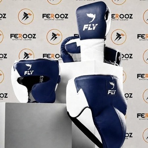 Gants de boxe professionnels en cuir bleu marine, à lacets, toutes couleurs et designs, pour l'entraînement et le sparring des adultes – Vente chaude - Product Image 1