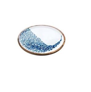 Assiettes rondes en bois émaillé avec imprimé pour cuisine et hôtels, 12 pièces, nouveau Design - Product Image 5