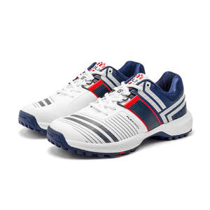 Chaussures de cricket et de gazon SOLM8 S8 3.0 pour l'été, respirantes, antidérapantes, à lacets, options de couleurs blanc/bleu marine - Product Image 1