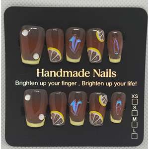 Medium Lemon Zest Artificial Fingernails - Product Image 1