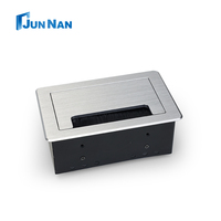Prise électrique encastrée en aluminium pour bureau, table de conférence avec port réseau et boîte de gestion des câbles