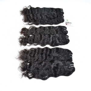 Extensions de cheveux humains Remy vierges non traités, naturels, noirs, ondulés, ondulés, non traités - Product Image 3