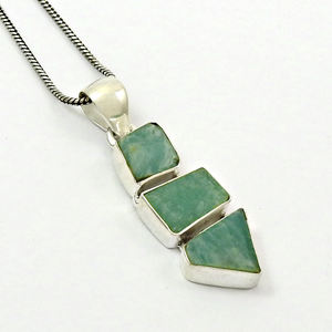 Prix de gros de haute qualité en argent Sterling 925 Amazonite naturelle pierre précieuse aspect antique pendentif bijoux faits à la main fournisseurs en vrac - Product Image 1