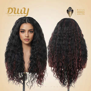Perruque synthétique sans colle Rosa C-DWY T Part, cheveux longs bouclés latins, avec dentelle transparente sur le devant - Product Image 5