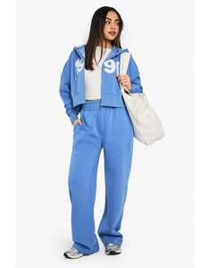 2025 Logo personnalisé dames sweats à capuche ensemble 2 pièces bleu surdimensionné sweat et pantalons de survêtement nouveau Design pour l'hiver - Product Image 2