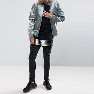 Vente chaude de vestes d'université en satin de soie à la mode, blouson bombardier en satin avec logo de couleur personnalisé pour hommes fabriqué au Pakistan - Product Image 4