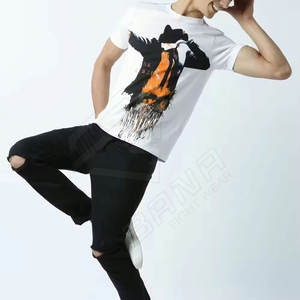 Camiseta de manga corta de alta calidad para hombre, estampado de algodón grueso, marca personalizada, talla grande, bajo costo, venta al por mayor, hecho en Pakistán, MOQ alto - Product Image 2