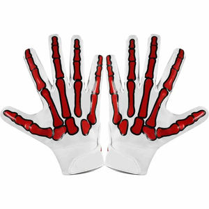 Guantes de hueso de fútbol americano con logotipo personalizado Palma de agarre adicional, material ligero y ajuste de correa de muñeca - Product Image 1
