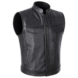 Gilet tactique formel en cuir véritable noir pour homme de haute qualité, réversible, séchage rapide, respirant, imperméable, tissu crocheté - Product Image 2