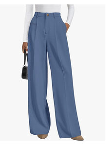 Pantalones Palazzo de Pierna Ancha y Cintura Alta para Mujer, Pantalones de Vestir Casuales de Negocios, Pantalones de Oficina Elegantes para Mujer - Product Image 2