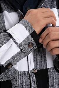 Chemise à manches longues en coton 100% de haute qualité pour hommes, chemise à carreaux décontractée à boutons avec poche, t-shirt - Product Image 5