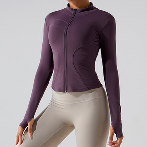 High Quality Women <b>Yoga</b> <b>Jacket</b> Long Sleeve Eco-Friendly Windproof Breathable Spandex/Polyester/Nylon Stylish Customizable - Product Image 1