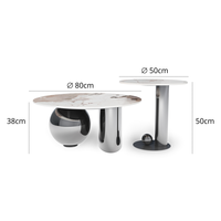 Table basse contemporaine pour salon, collection Paris, plateau en marbre italien blanc et argenté, style nid d'abeille