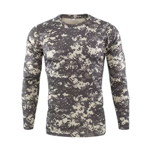 Vente en gros de chemises camouflage personnalisées de haute qualité, t-shirt de chasse imperméable et respirant à séchage rapide et coupe ajustée vintage pour sport et gymnastique - Product Image 1