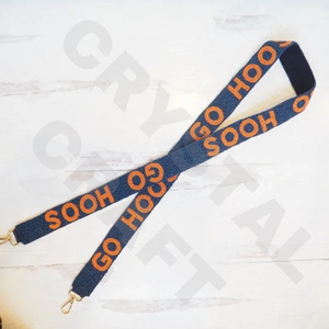 Nsu Demons, correas de bolsa de cuentas de semillas de oro blanco personalizadas, accesorio de moda 'Hook Em Horns', correa de monedero con cuentas - Product Image 4