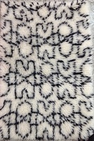 Tapis tissé berbère marocain fait main - Tapis en coton shag moderne de haute qualité, écologique, à motifs géométriques, imperméable