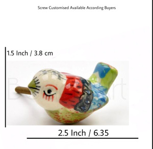 Pomos de cerámica hechos a mano para pájaros, animales, niños, calidad, exportación, cajón, manija de armario, Tiradores para armario, cocina, dormitorio, Industrial - Product Image 2