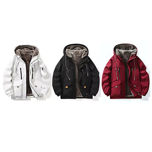 Conception de logo personnalisée OEM, tendance, marque tendance, veste d'hiver pour homme, doublée de polaire, épaisse, printemps et automne - Product Image 1